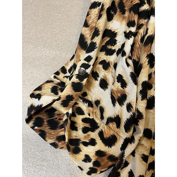 Ava & Grace Blouse Women's Size 2x Leopard Print, White Gold & Black - Picture 3 of 5